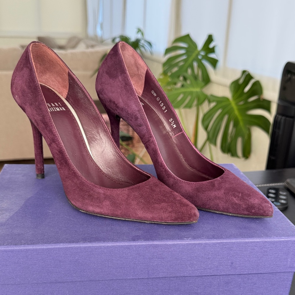 Stuart Weitzman Cabernet suede pumps